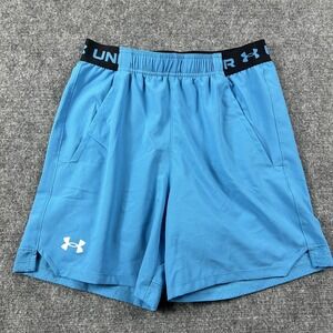 Under Armour UA Vanish Woven 6in Shorts Mens Small‎ Blue Fitted Lined Running